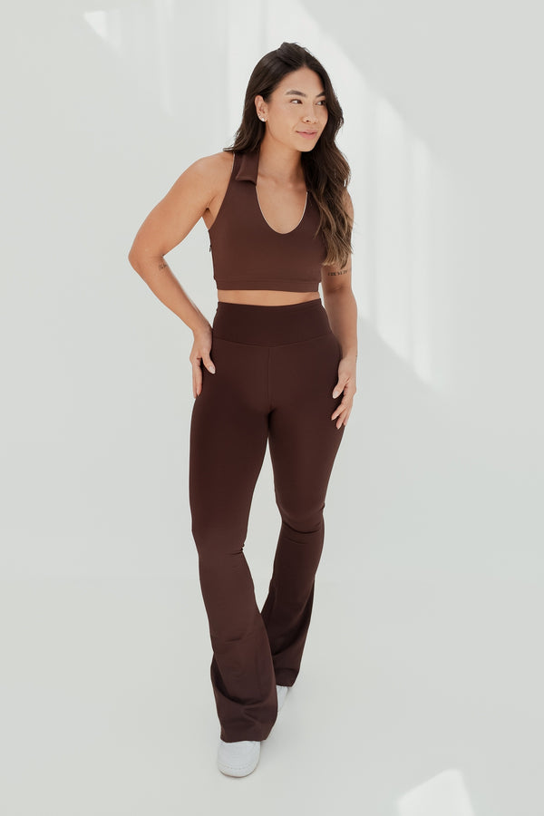Calça Flare Versa Poliamida com Cós Alto