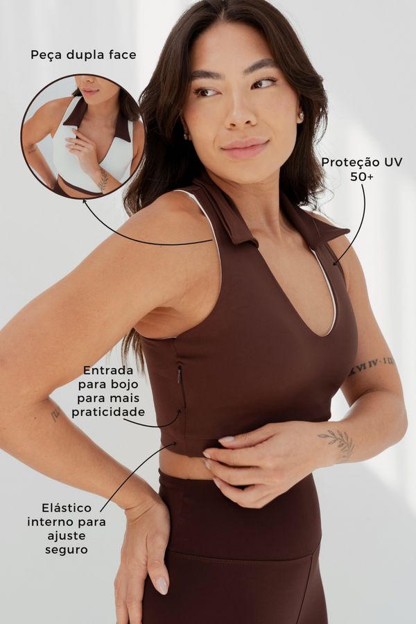 Top Gola Versa Dupla Face Poliamida com Entrada de Zíper para Bojo