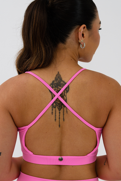 Top Força Poliamida Costas Cruzadas com Bojo Removível