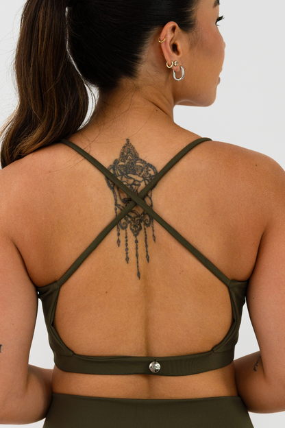 Top Força Poliamida Costas Cruzadas com Bojo Removível