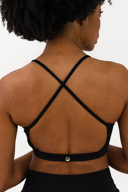 Top Força Poliamida Costas Cruzadas com Bojo Removível