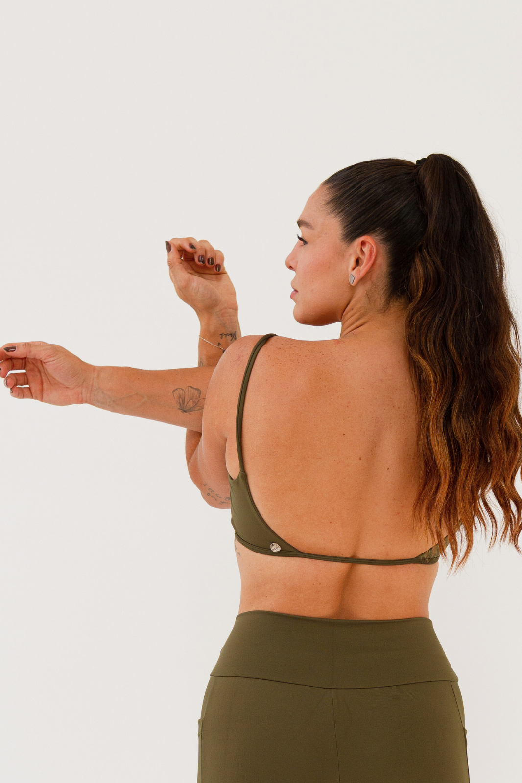 Top Essência Poliamida Costas Aberta com Bojo Removível