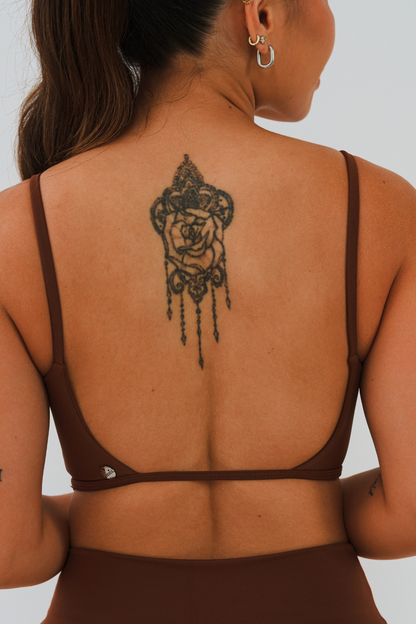 Top Essência Poliamida Costas Aberta com Bojo Removível