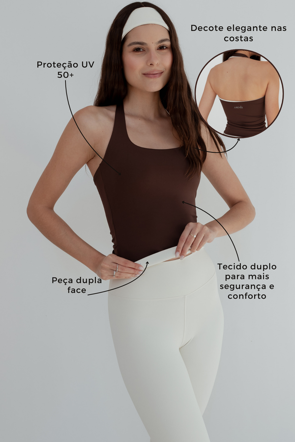Blusa Frente Única Versa Dupla Face Poliamida