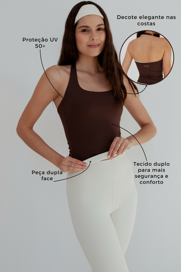 Blusa Frente Única Versa Dupla Face Poliamida