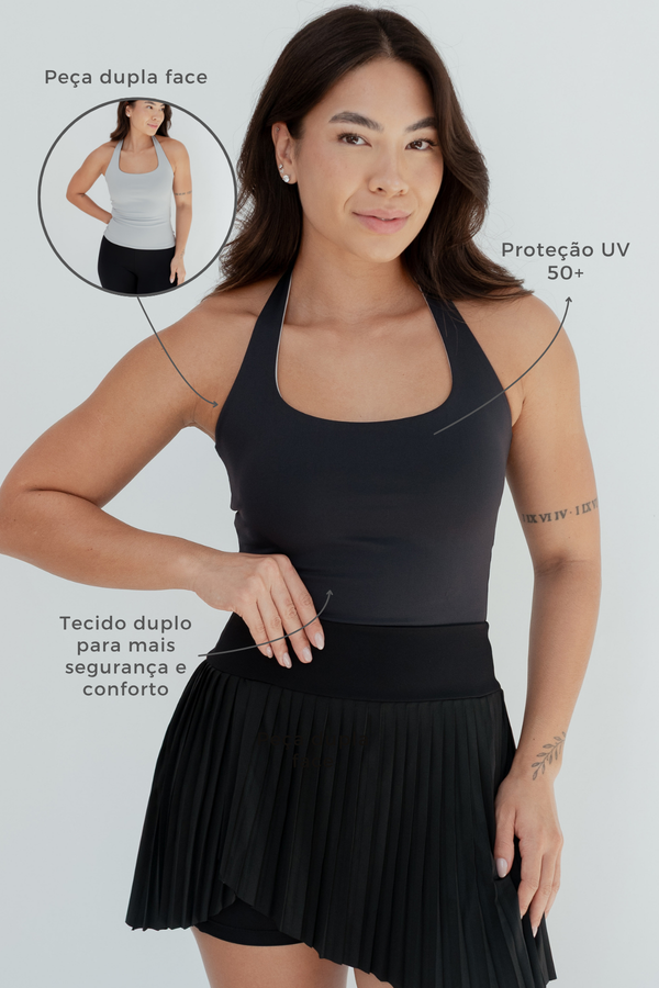 Blusa Frente Única Versa Dupla Face Poliamida