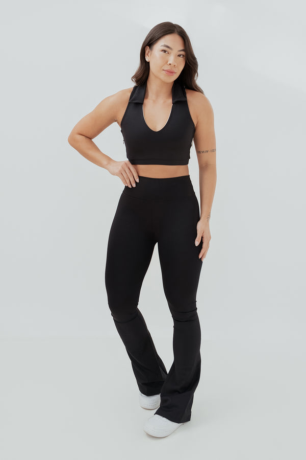 Calça Flare Versa Poliamida com Cós Alto