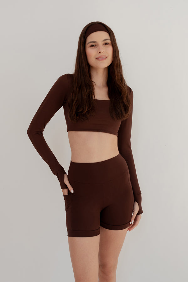 Shorts Versa Justo Poliamida com Bolsos