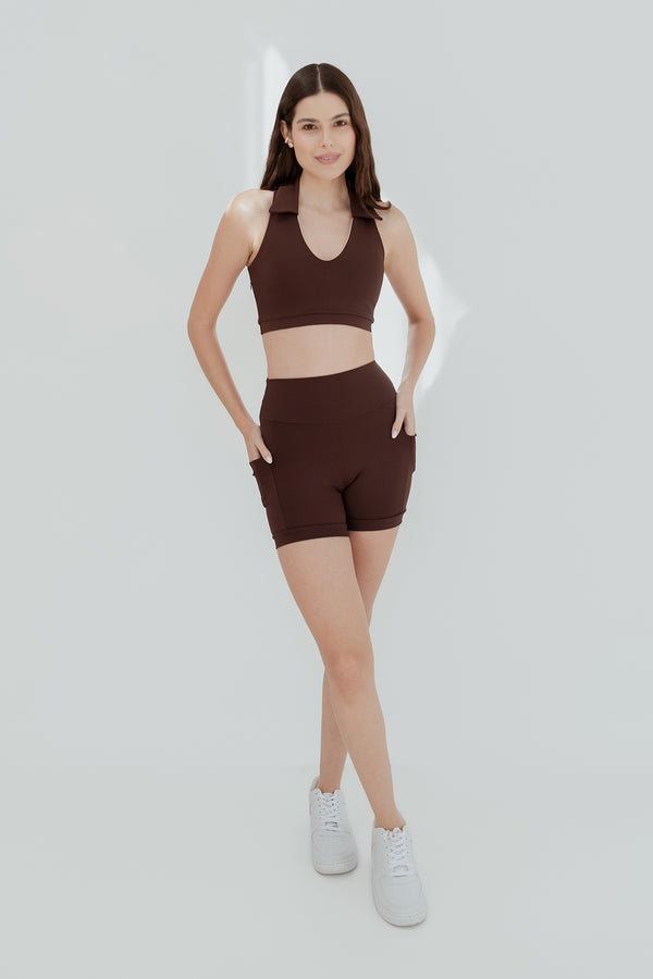 Shorts Versa Justo Poliamida com Bolsos