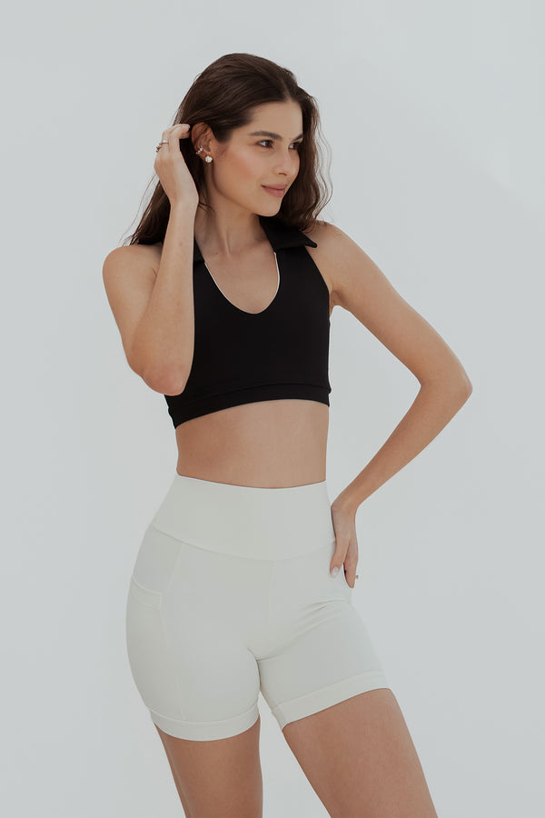Shorts Versa Justo Poliamida com Bolsos